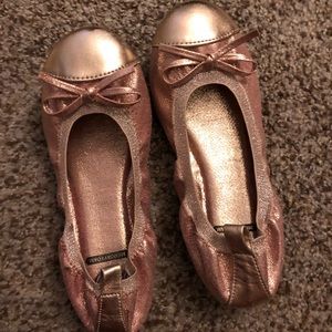 Size 1Y Pink glitter ballerina flats